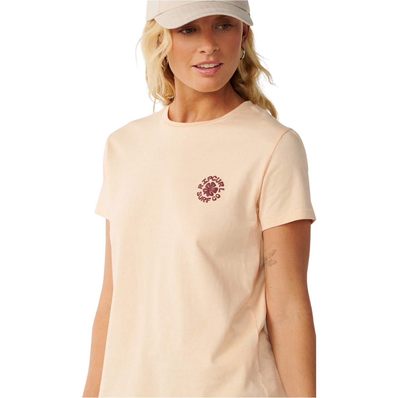 2026 Rip Curl Dame Festbølge Kortærmed T-shirt 0Q4WTE - Light Apricot